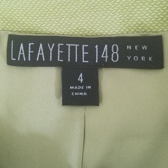 Lafayette 148 Womens Size 4 Blazer Pockets Button Up Padded Shoulders Green - Picture 4 of 6